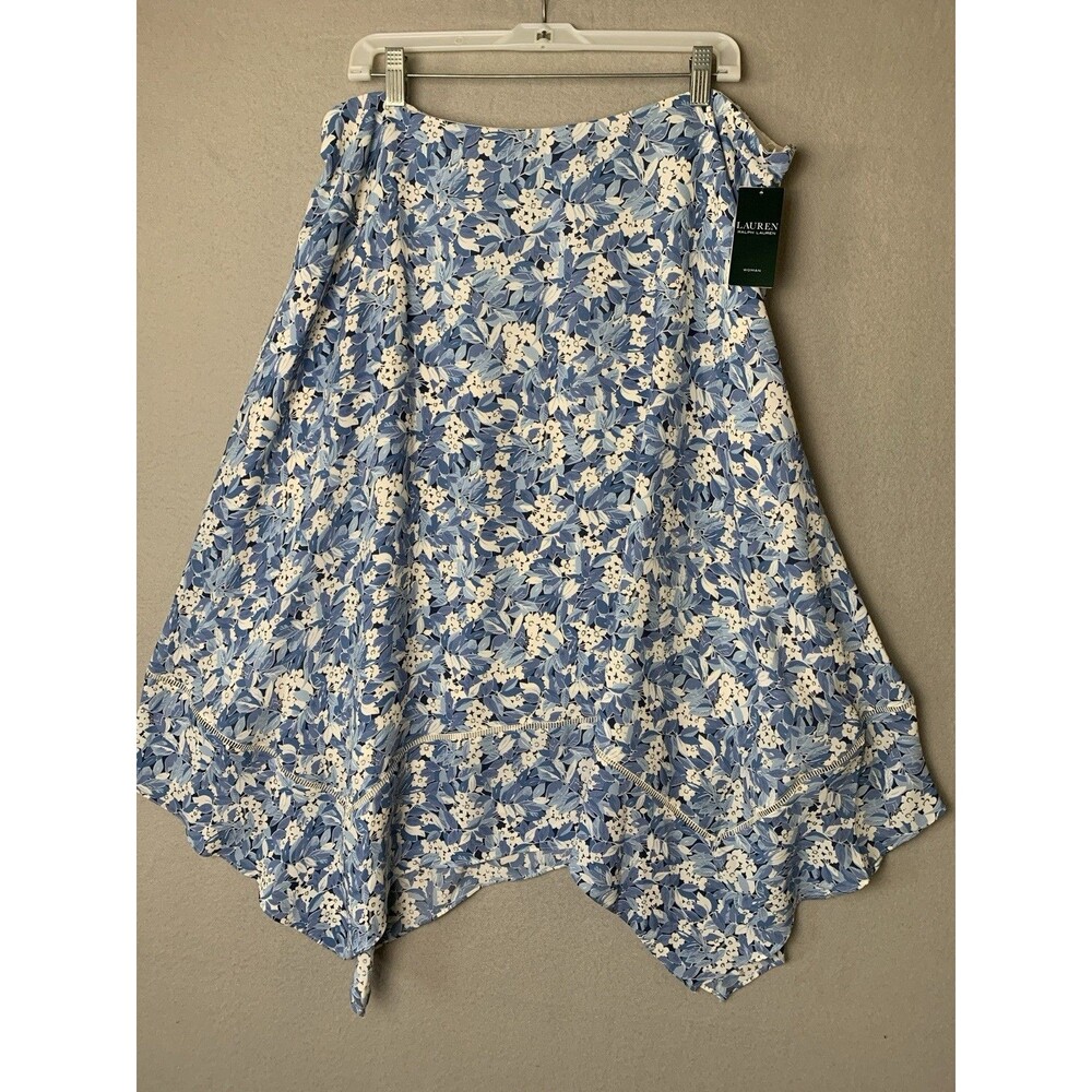 Lauren Ralph Lauren Skirt Woman 16W Floral Handkerchief Elegant Office Siren